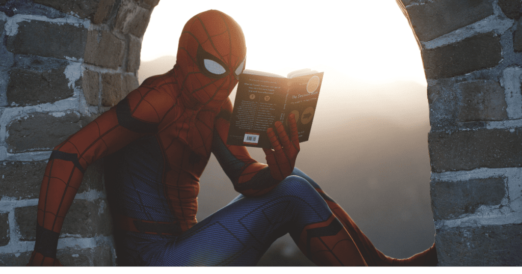 spiderman reading