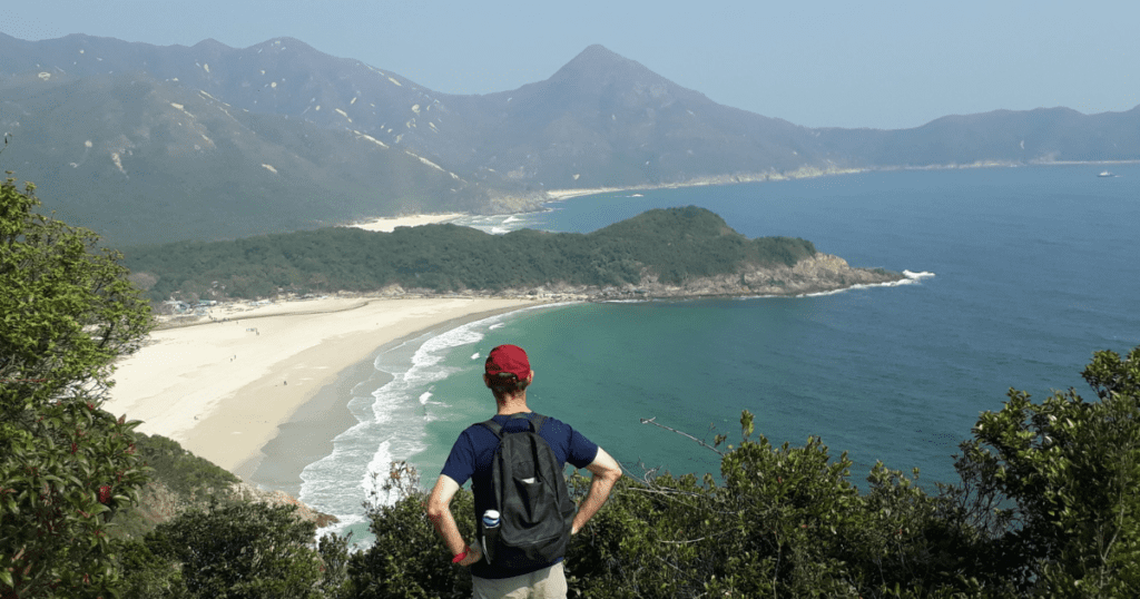 Mark looking over Ham Tin Beach in Hong Kong