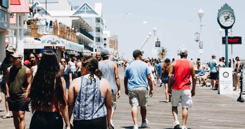 crowd of tourists