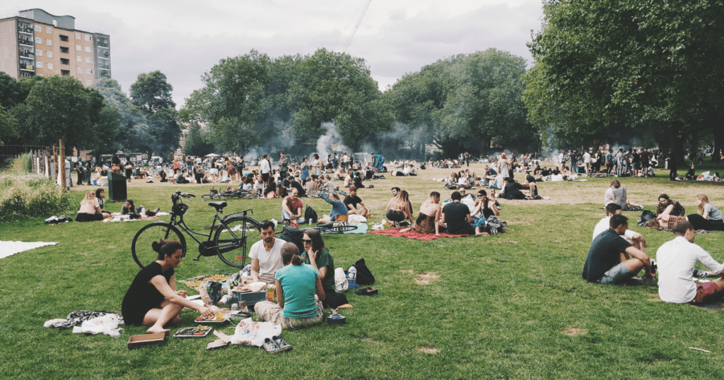 People in a London Park